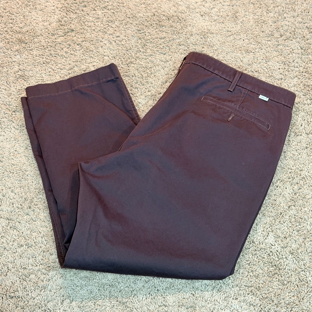 Levis Mens Pants Two Horse Chino Pockets Zip Flat Brown Size 42/30